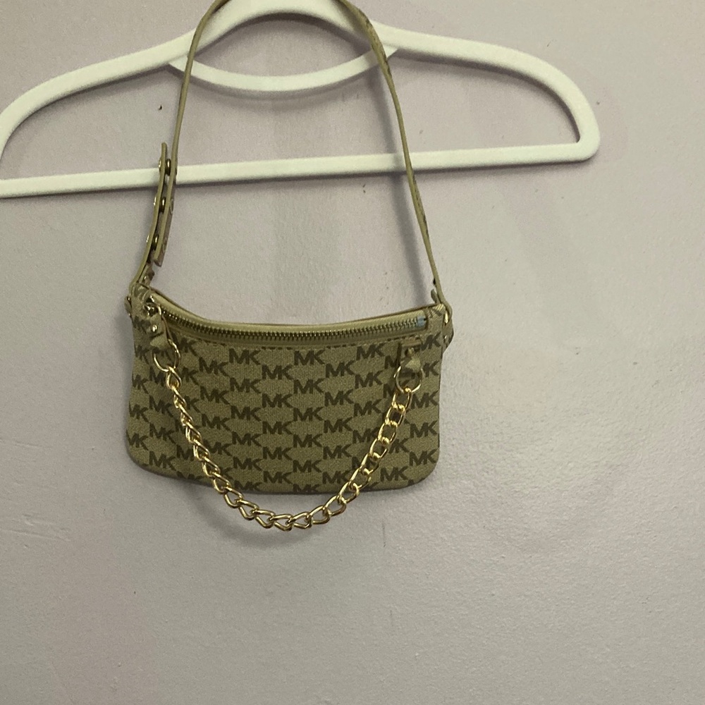 Michael Kors Beige Mini Bag with Gold Chain
